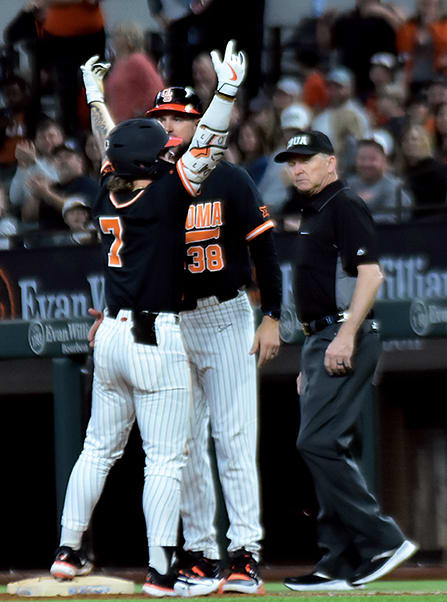 Roc Riggio asks the Oklahoma State fans for support.